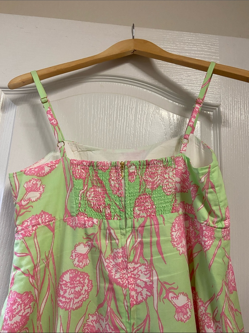 Lilly Pulitzer Green and Pink Floral Maxi dress with Lace Bands - Picture 4 of 5